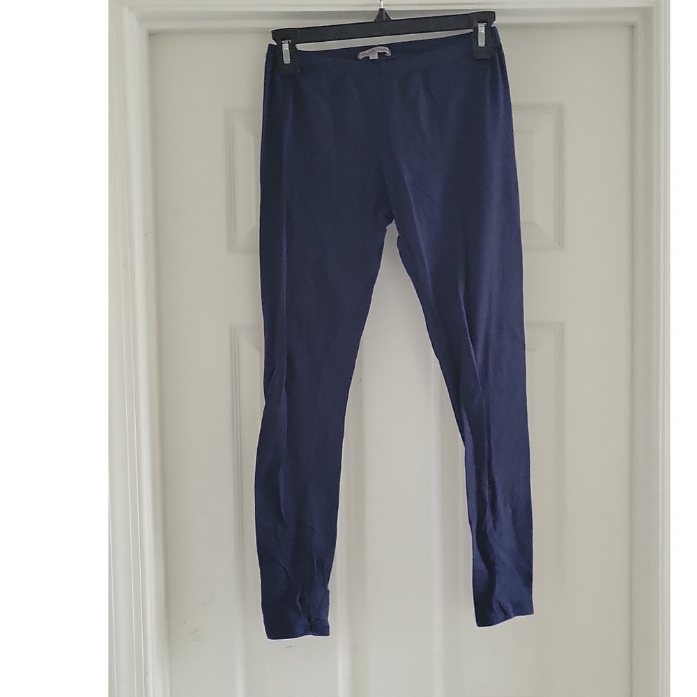 Charlotte Russe Womens Navy Blue Solid Elastic Waist Leggings Size M Made in USA